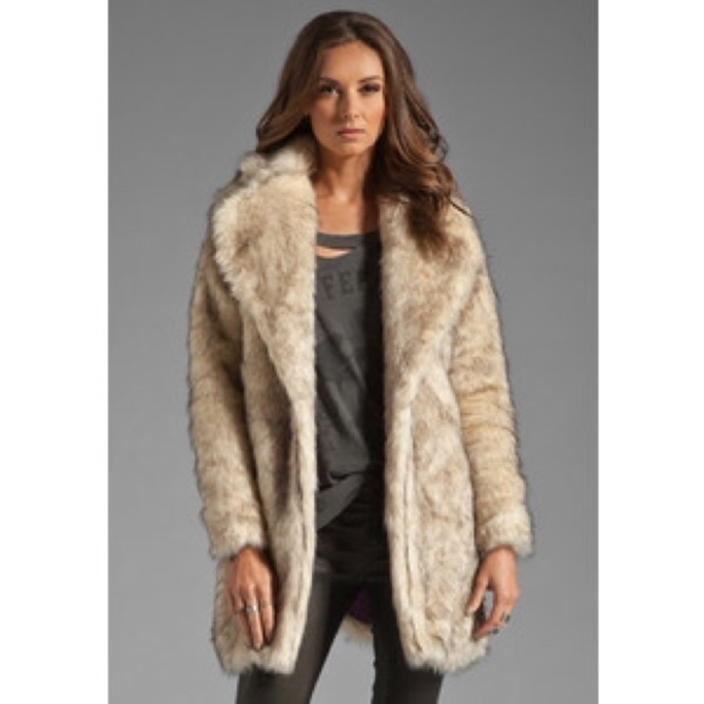 Mink pink faux fur jacket
